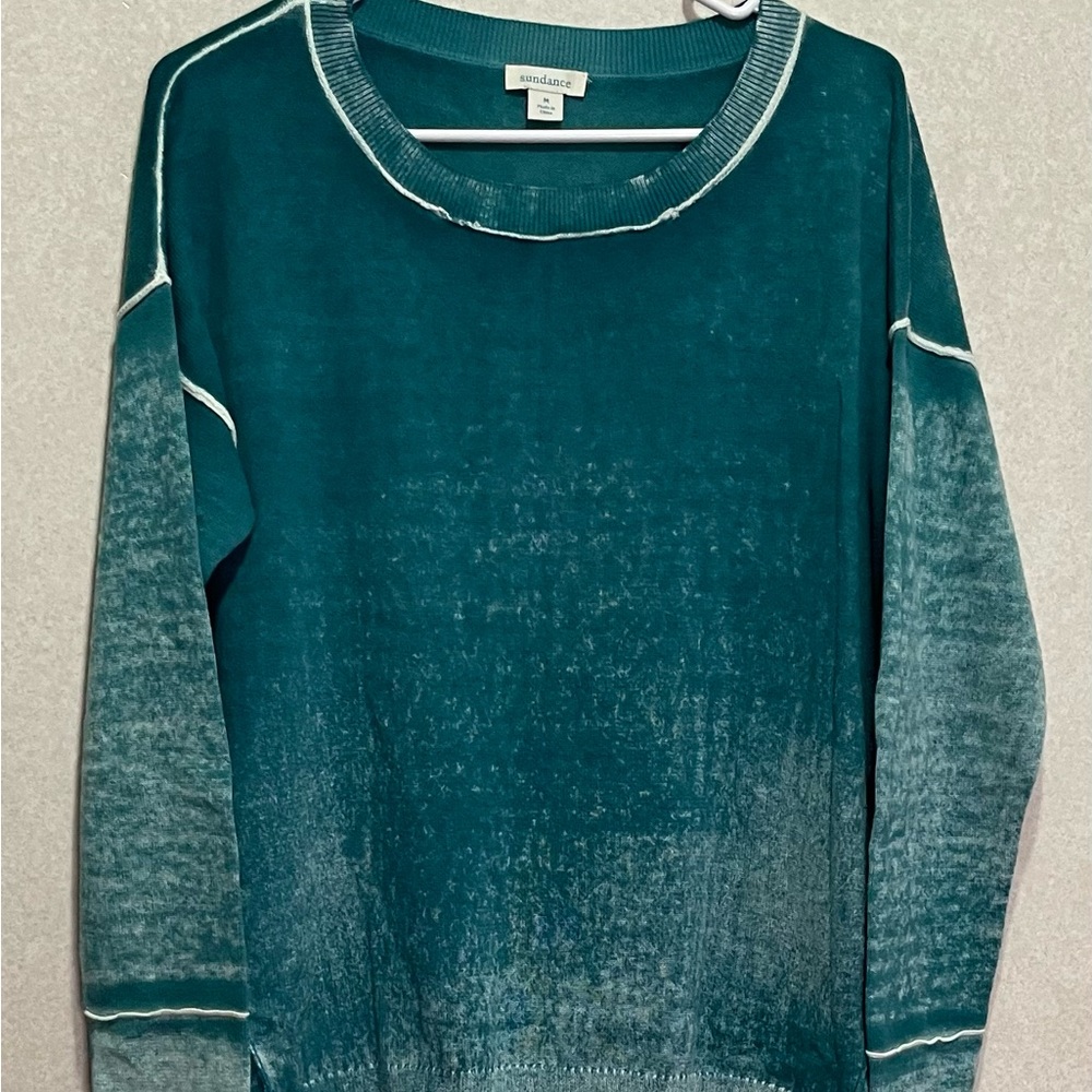 Sundance Teal Ombre Crewneck Sweater